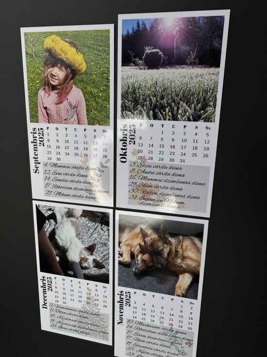 Kalendārs 71mm x ~133mm